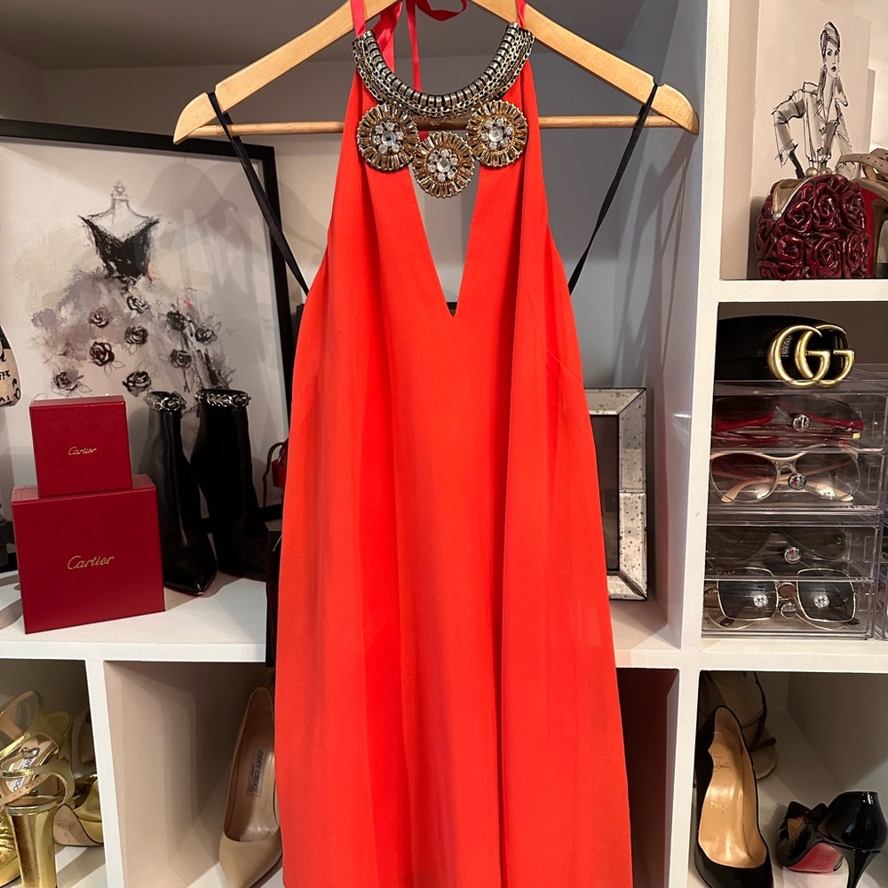 Brand new embellished coral dress from Bebe